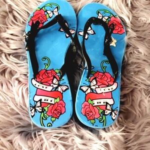 Y2K NWT  🦋 Butterfly/Tattoo Platform Flip Flop/ Sandal
